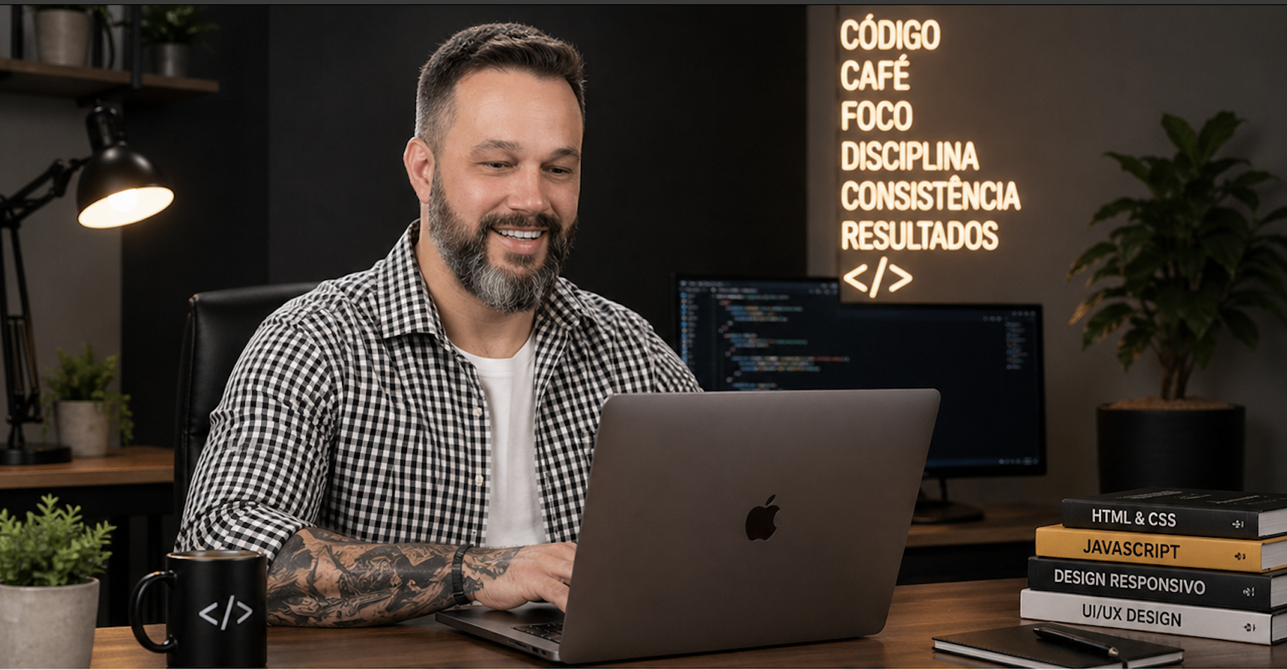 André Tavares trabalhando — desenvolvedor fullstack e especialista em IA aplicada